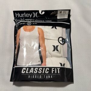 Hurley Tank Top Mens Medium White Ribbed 3 Pack